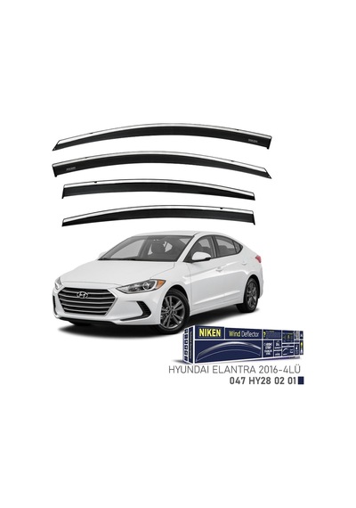 Niken Hyundai Elentra 2016 Kromlu Cam Rüzgarlığı 4'lü - Ekolmaks