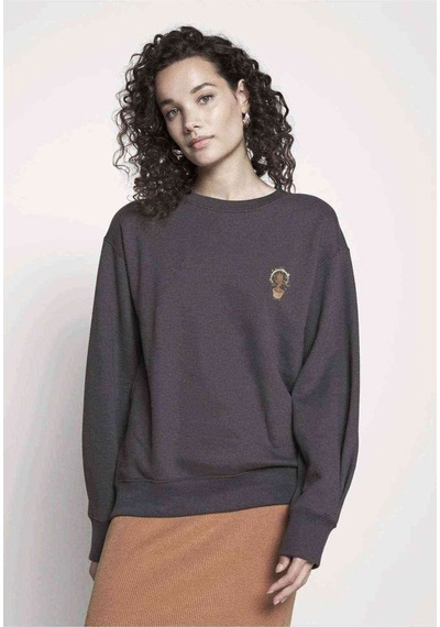 Groot Music Dans Baskılı Füme Antrasit Kadın Sweatshirt (528411141)