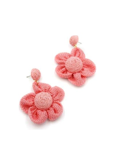 Papatya Hasır Küpe - Pembe Renk: Pembe Diğer