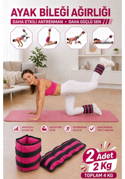2 Kg Fuşya Deluxe Comfort El Ayak Ağırlığı Fuşya