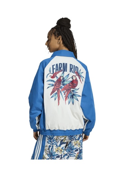 Kd2195-k Adidas X Farm Rıo Premıum Kadın Ceket Beyaz Kd2195-k Beyaz Mavi