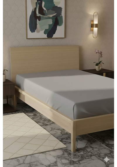 %100 Pamuk Ranforce Premium Tek Kişilik Çarşaf - Koyu Gri Koyu Gri
