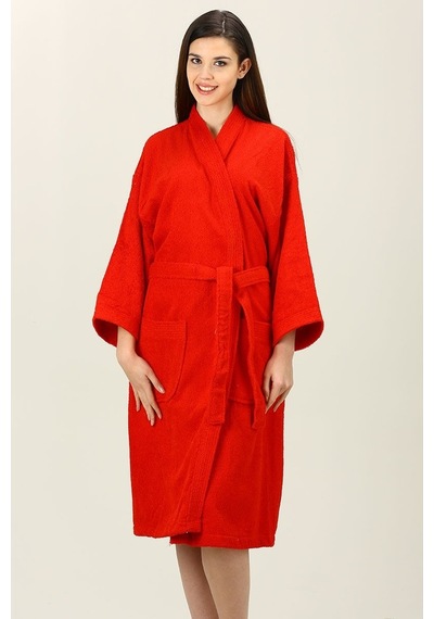 Özdilek L Beden Imperial Kimono Klasik Tek Bornoz Kırmızı