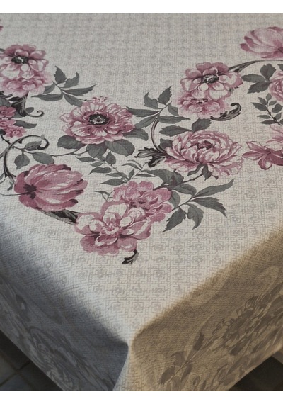 Dora Pano Elyaf Tabanlı Pvc Muşamba - Desenli Silinebilir 115 X 140 Hazır Masa Örtüsü Pembe