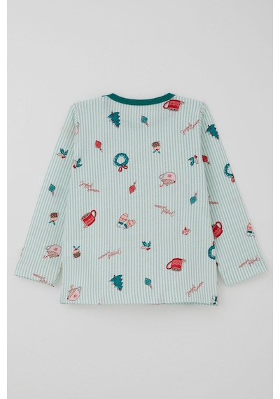 Breeze Kız Bebek Pijama Takımı Neşeli Sezon Yılbaşı Temalı 9 Ay-3 Yaş, Su Yeşili Su Yeşili