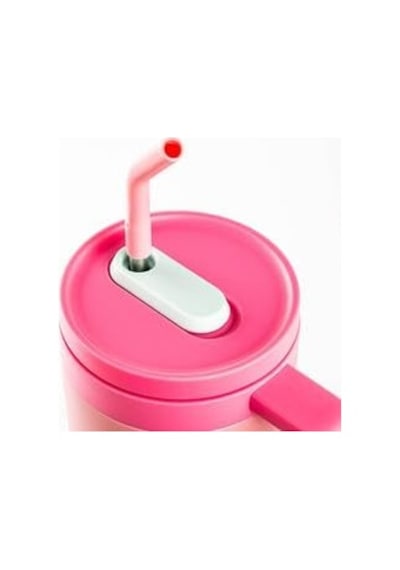 Pembe Pipetli Paslanmaz Çelik Termos Bardak 1.2l