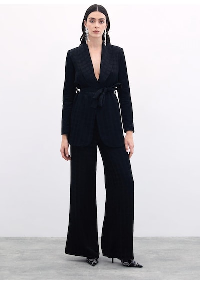 Sateen Bol Paça Pantolon - Siyah-135840 Siyah