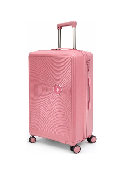 U.S. Polo Assn. 3'lü Valiz Seti %100 Polipropilen Valiz 4x2 Teker Pembe 26040 Pembe