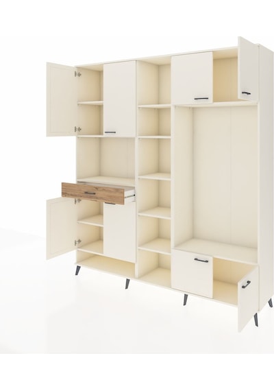Hyperion Dolap 12 Raflı Tek Çekmeceli 8 Kapaklı 220x44x243 Aytaşı-aytaşı/çam Aytası/atlas Çam