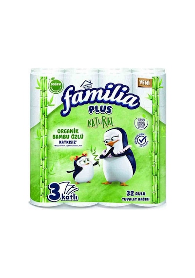 3 Adet Familia Natural Bambu Tuvalet Kağıdı 32'li