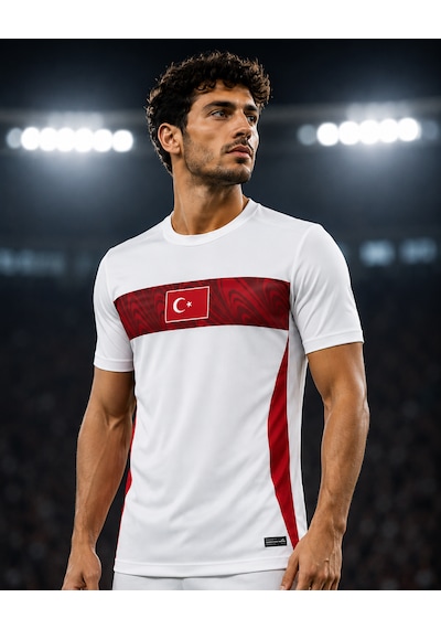 Sportech Yeni Türkiye Forması Tek Üst Tek Kelime Isim Ve Numara Yazılır K2026 Beyaz - Kırmızı