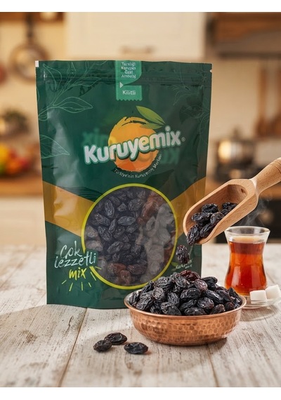 Birinci Sınıf Kuru Siyah Üzüm Çekirdekli İri Tane - Taptaze Ve Enerji Deposu 500g 500 G