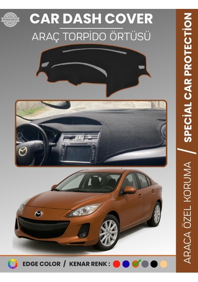 Mazda 3 2009-2013 Torpido Örtüsü Panel Halısı Koruma Torpido Koruma Araca Özel Kaymaz Kolay Montaj - 727 Stiloto