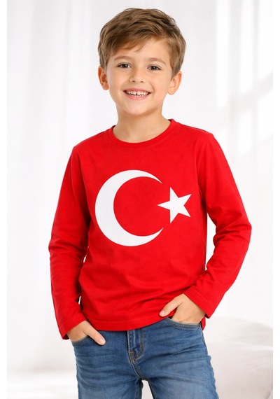 Uğur Bebe Mco Marka Kırmızı Türk Bayraklı Uzun Kollu Çocuk Tişört %100 Pamuk Rahat Kırmızı Kırmızı Uğur Bebe Mco Marka Kırmızı Türk Bayraklı Uzun Kollu Çocuk Tişört %100 Pamuk Rahat Kırmızı Kırmızı
