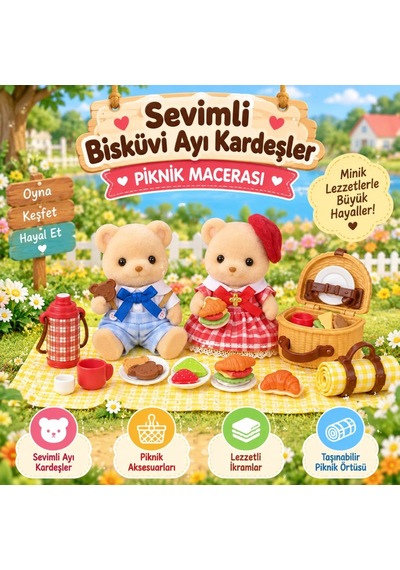 Ers Families Bisküvi Ayı Kardeşler Leziz Piknik Seti