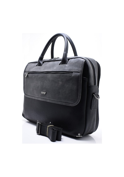 Siyah Gövde Gri Kapak Unisex Laptop & Evrak Çantası Siyah 2