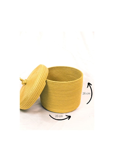Mavaux Çok Amaçlı,kapaklı 20cm-26cm Büyük Boy,sepet, Jüt, Hasır, Dokuma Sepet, Düzenleyici Jüt