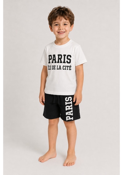 Laciel Prs Laciel Paris Erkek Çocuk Paris Baskılı Beyaz Tişört Siyah Şort Oversize 2'li Takım Laciel Prs Laciel Paris Erkek Çocuk Paris Baskılı Beyaz Tişört Siyah Şort Oversize 2'li Takım
