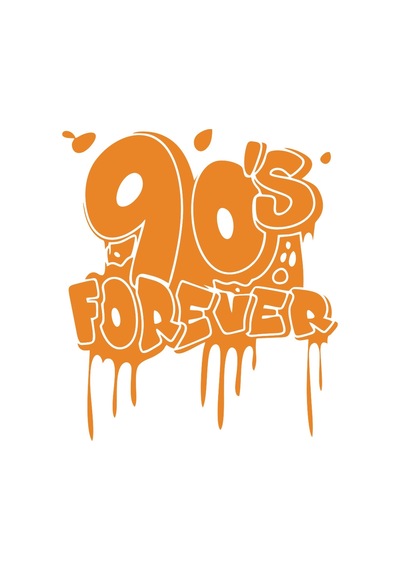 90's Forever Araba Sticker 17x17 Cm Turuncu