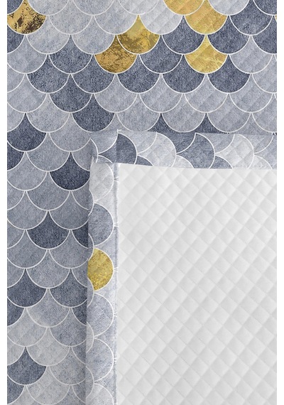 Geometrik Gri Genç Odası Tek Kişilik Dekoratif Pike Takımı - Gold 160x220 Cm Kapitone Yatak Örtüsü Kırık Vadi Aralığı