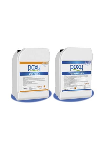 Poxy Genel Temizlik 5 L + Fayans Ve Banyo Temizleyici 5 L