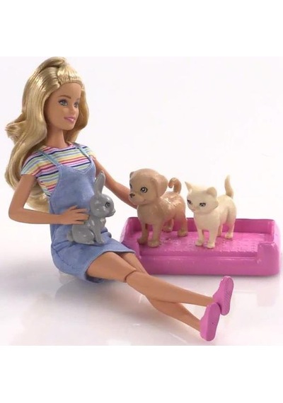 Barbie Ve Hayvanları Banyo Eğlencesi Seti Fxh11