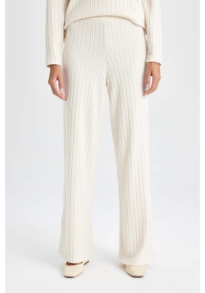 Defacto Wide Leg Eşofman Altı Normal Bel Fitilli Kaşkorse Kumaş Basıc B2405AX24AU Bej