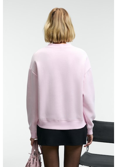 Grimelange ARINEL Kadın V Yaka Regular Fit Pembe Sweatshirt