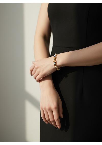 Valmont Accessories Kadın Gold Renk Renkli Mineli Halka Bileklik