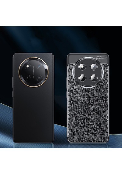 Honor Magic 7 Lite Kılıf Deri Görünümlü Silikon Kamera Korumalı Üstün Koruma Pazarplus Siyah