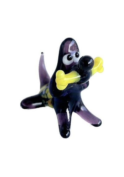El Yapımı Murano Cam Köpek Biblo A81-01