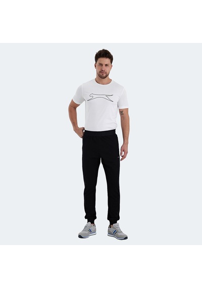 Slazenger RAJKO Erkek Fermuar Cepli Dar Paça Siyah Eşofman Altı