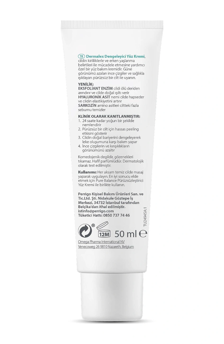 Dermalex Pure Balance Dengeleyici Yüz Kremi 50ml