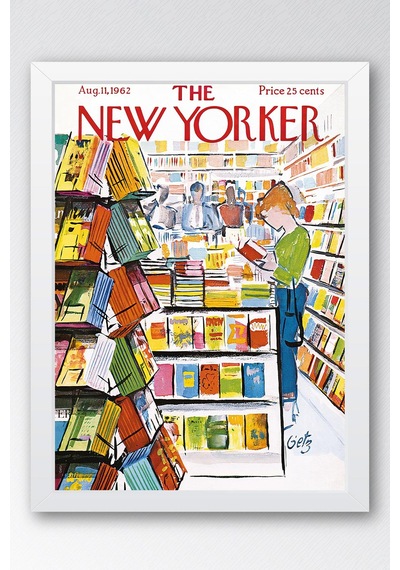The New Yorker Çerçeveli Tablo August 11 1962 - Arthur Getz Kitapçı Dükkanı
