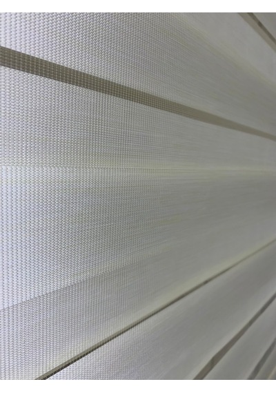 Bambu Acık Krem Renk Zebra Perde (Etek Boncuklu)