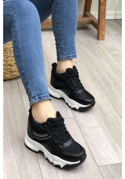 Flet 209 Siyah-beyaz Kadın Spor Sneaker Siyah