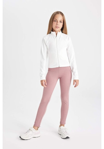 Defacto Kız Çocuk Basic Düz Standart Boy Cepli Tayt C9638A824AUPN429 Pembe