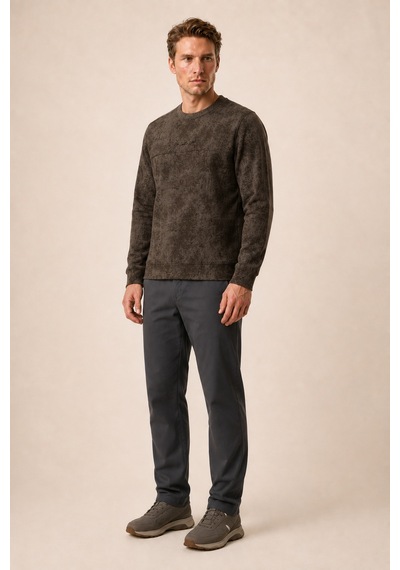 Redline Continu Erkek Kışlık Regular Fit Kışlık Bisiklet Yaka Sweatshirt Kahve