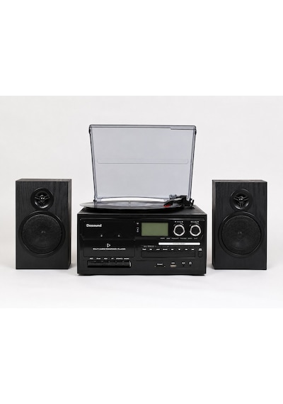 Dosound Tr-18 Ahşap Hoparlörlü Pikap Çalar Kaset Cd Bluetooth Usb Sd Müzik Sistemi 1 Adet