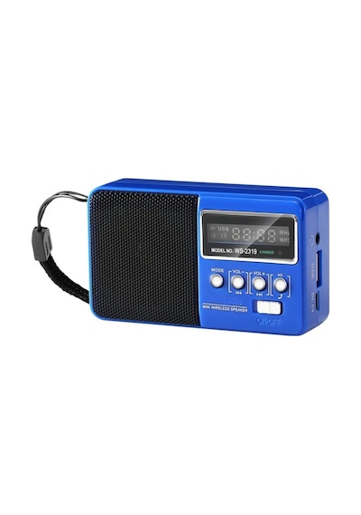 Ws-2319 Mini Bluetooth Hoparlör Fm Radyolu Hafıza Kartı Ve Usb Girişli Şarjlı Taşınabilir 3w Hoparlör Mp3 Çalar