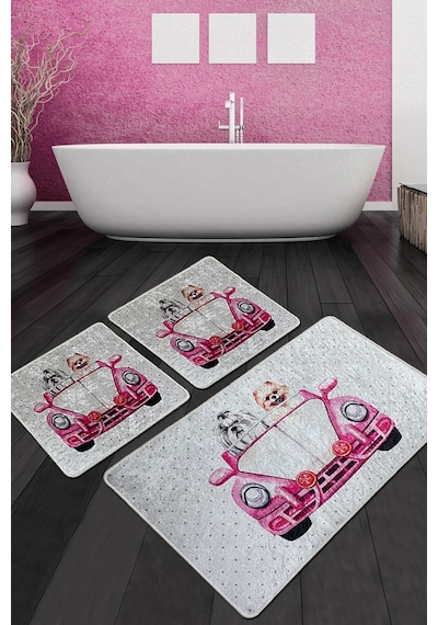 Dogs Vosvos Banyo Halısı Djt 3 Lü Set Çok Renkli