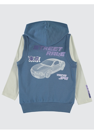 Civil Boys Erkek Çocuk Yelekli Sweatshirt 2-5 Yaş İndigo
