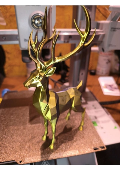 Geyik Şık Hediyelik Ev Salon Ofis Dekor Ürünü Bronz Renk 14cm