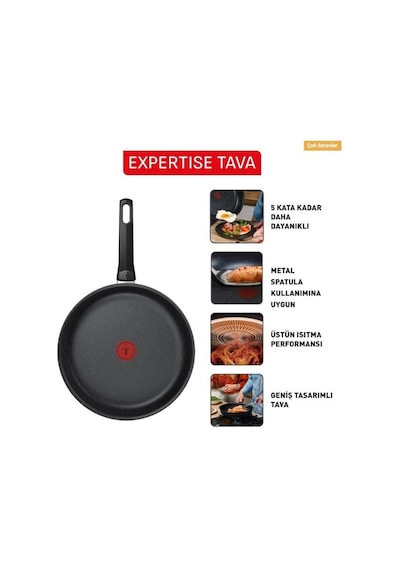Tefal Expertise 5x Tava - 24 Cm- 2100139057 Siyah