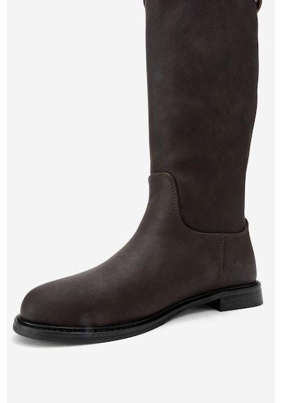 Luvishoes Luvi Shoes Yoko Kahverengi Nubuk Kemerli Kadın Binici Çizme Kahverengi