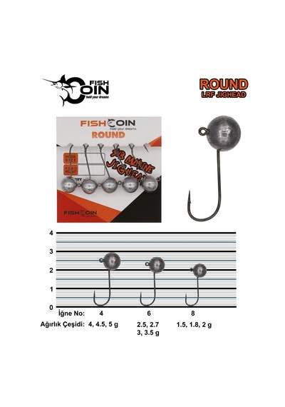 Fishcoin Round Jighead 8-1.8 Gr