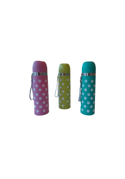 Sema Baby Puantiyeli Bebek Termosu 350 Ml - Yeşil Çok Renkli