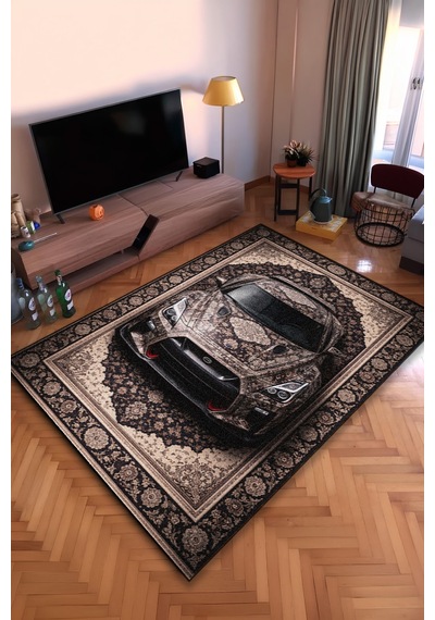 Nissan Gt-r Araba Desenli Halı Dijital Baskı Yıkanabilir Kaymaz Taban Leke Tutmaz Çok Renkli6