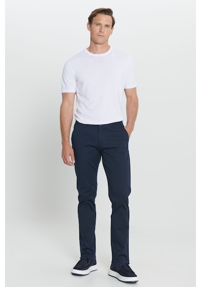 Erkek Lacı Slim Fit Dar Kesim Pamuklu Esnek Chino Pantolon Lacı Lacivert