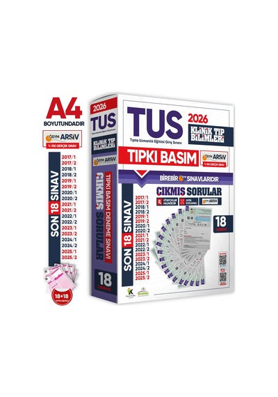 Karakutu Yayınları 2026 Tus Klinik Tıp Bilimleri Ösym Çıkmış Soru Tıpkı Basım Son 9 Yıl 18li Deneme Kitapçığı
